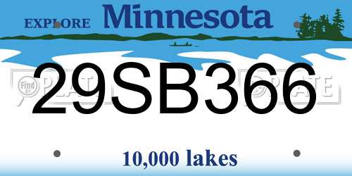 29SB366 Minnesota License Plate