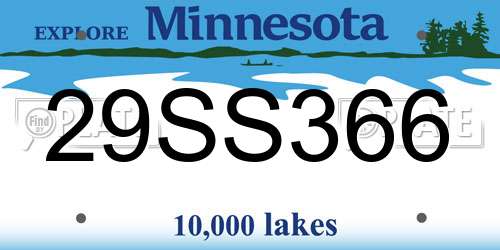 29SS366 Minnesota License Plate