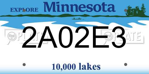 2A02E3 Minnesota License Plate