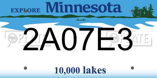 2A07E3 Minnesota License Plate