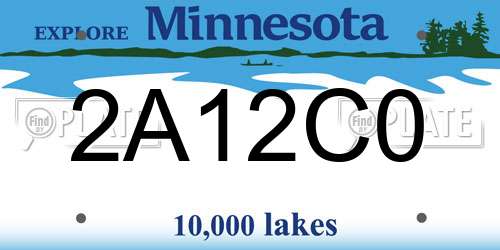2A12C0 Minnesota License Plate