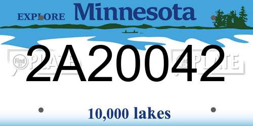 2A20042 Minnesota License Plate