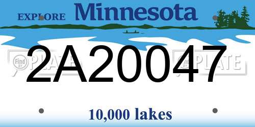 2A20047 Minnesota License Plate