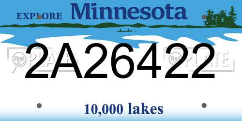 2A26422 Minnesota License Plate