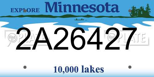 2A26427 Minnesota License Plate