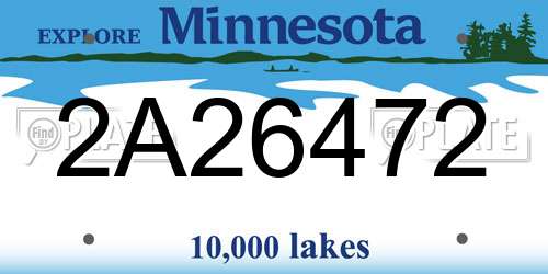 2A26472 Minnesota License Plate