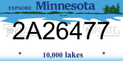 2A26477 Minnesota License Plate