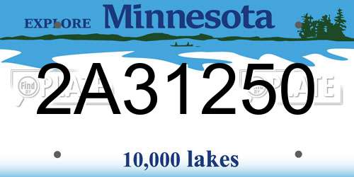 2A31250 Minnesota License Plate