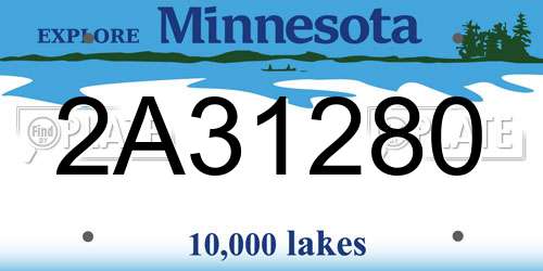 2A31280 Minnesota License Plate