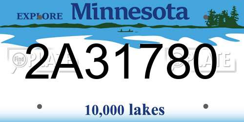 2A31780 Minnesota License Plate