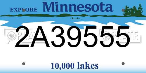 2A39555 Minnesota License Plate