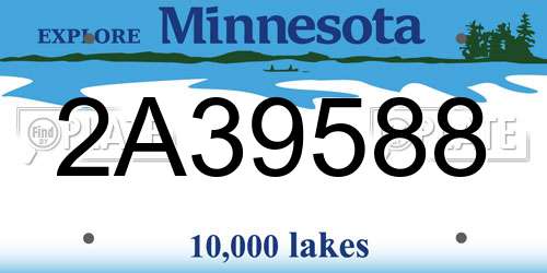 2A39588 Minnesota License Plate