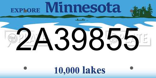 2A39855 Minnesota License Plate