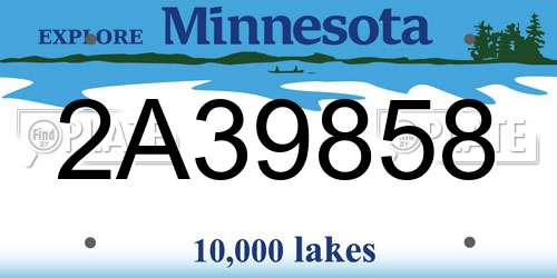 2A39858 Minnesota License Plate