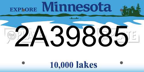 2A39885 Minnesota License Plate