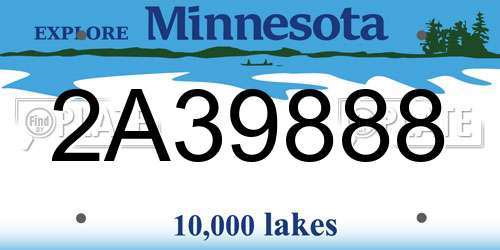 2A39888 Minnesota License Plate
