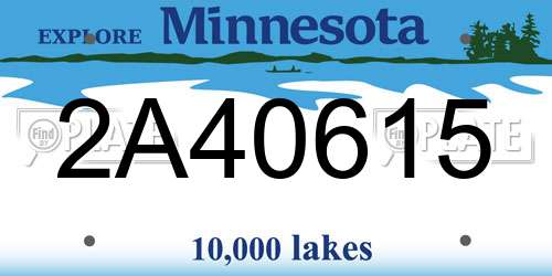 2A40615 Minnesota License Plate
