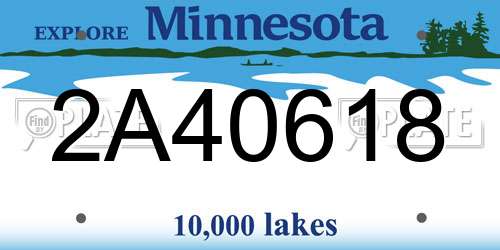 2A40618 Minnesota License Plate
