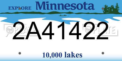 2A41422 Minnesota License Plate