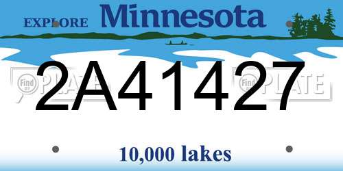 2A41427 Minnesota License Plate