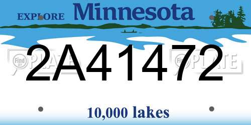 2A41472 Minnesota License Plate