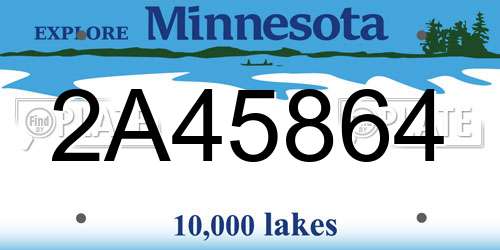 2A45864 Minnesota License Plate
