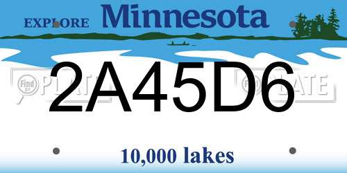 2A45D6 Minnesota License Plate
