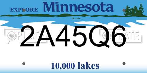 2A45Q6 Minnesota License Plate