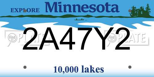 2A47Y2 Minnesota License Plate