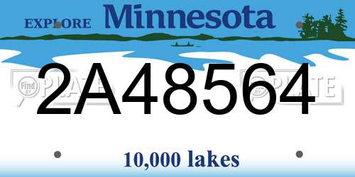 2A48564 Minnesota License Plate