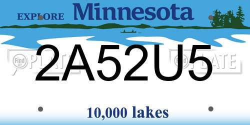 2A52U5 Minnesota License Plate