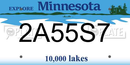 2A55S7 Minnesota License Plate