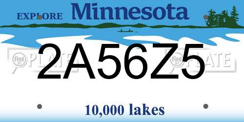 2A56Z5 Minnesota License Plate