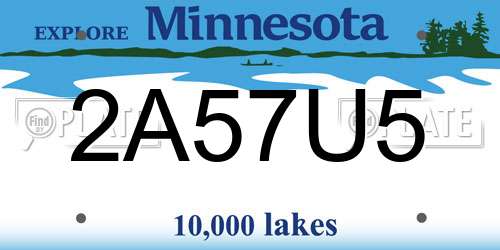 2A57U5 Minnesota License Plate