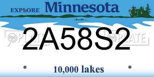 2A58S2 Minnesota License Plate