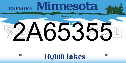 2A65355 Minnesota License Plate