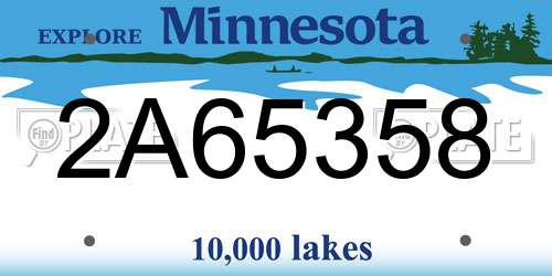 2A65358 Minnesota License Plate