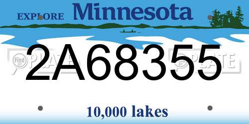 2A68355 Minnesota License Plate