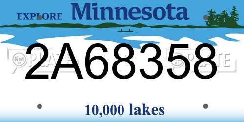 2A68358 Minnesota License Plate