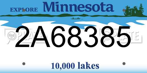 2A68385 Minnesota License Plate