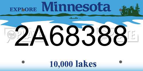 2A68388 Minnesota License Plate