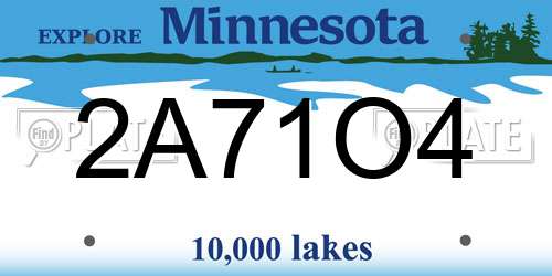2A71O4 Minnesota License Plate