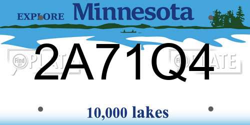 2A71Q4 Minnesota License Plate