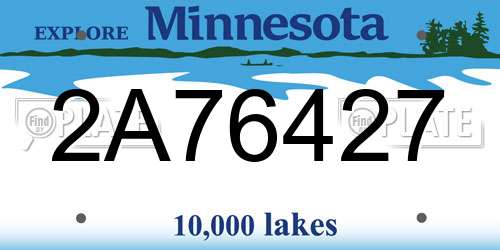 2A76427 Minnesota License Plate