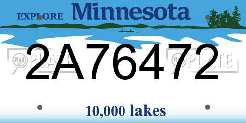 2A76472 Minnesota License Plate