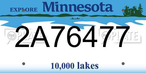 2A76477 Minnesota License Plate