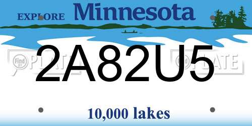 2A82U5 Minnesota License Plate