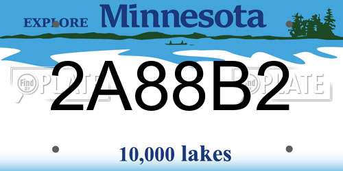 2A88B2 Minnesota License Plate