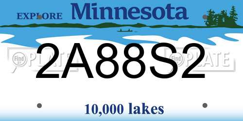 2A88S2 Minnesota License Plate