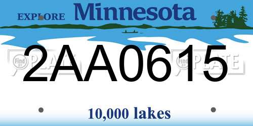 2AA0615 Minnesota License Plate